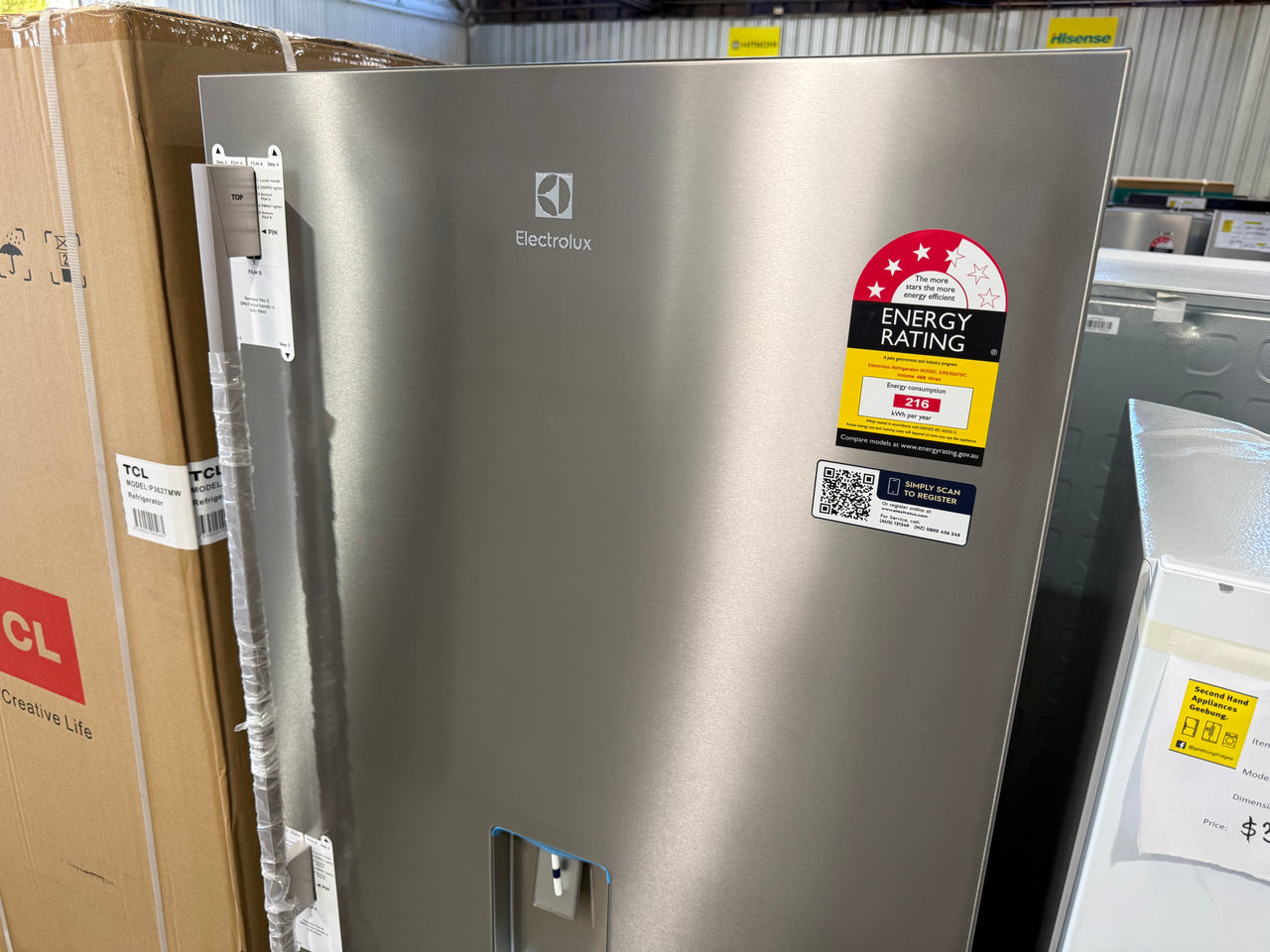 Factory second Electrolux 466L Upright Frost Free All Fridge ERE5047SC-R(NAT) - Second Hand Appliances Geebung