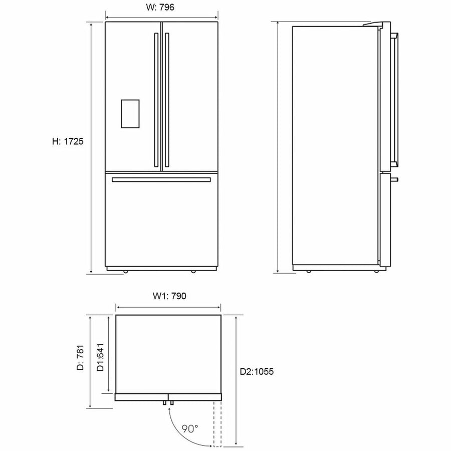 Factory second Electrolux 491L French Door Frost Free Fridge EHE5267SC - Second Hand Appliances Geebung