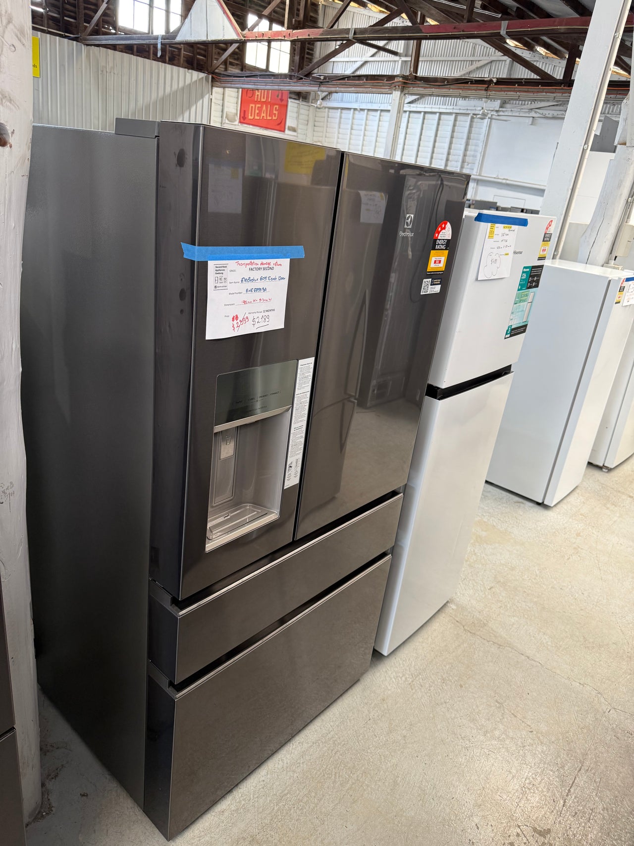 Transportation damaged Electrolux 609L French Door Refrigerator EHE6899BA - Second Hand Appliances Geebung