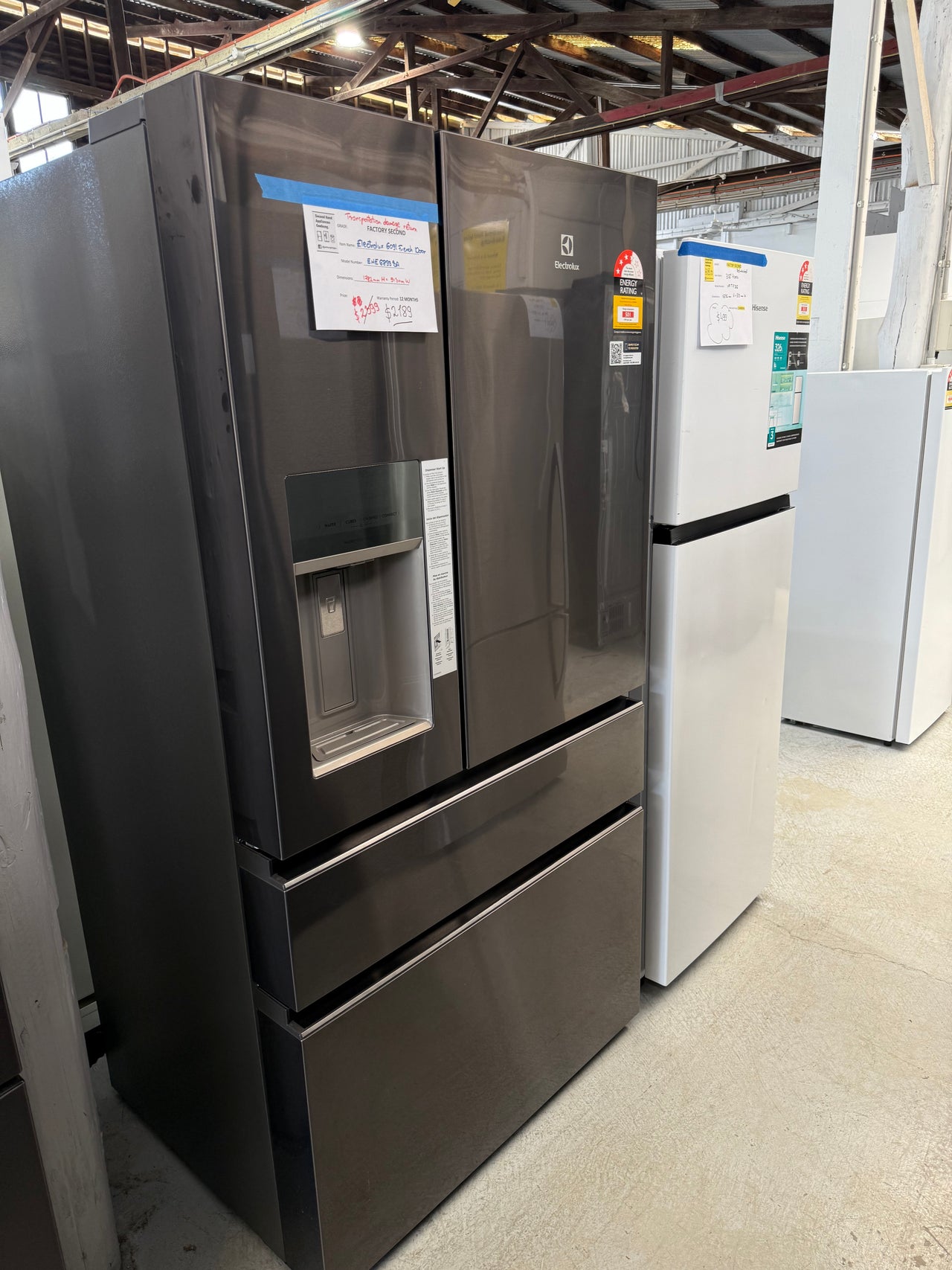 Transportation damaged Electrolux 609L French Door Refrigerator EHE6899BA - Second Hand Appliances Geebung