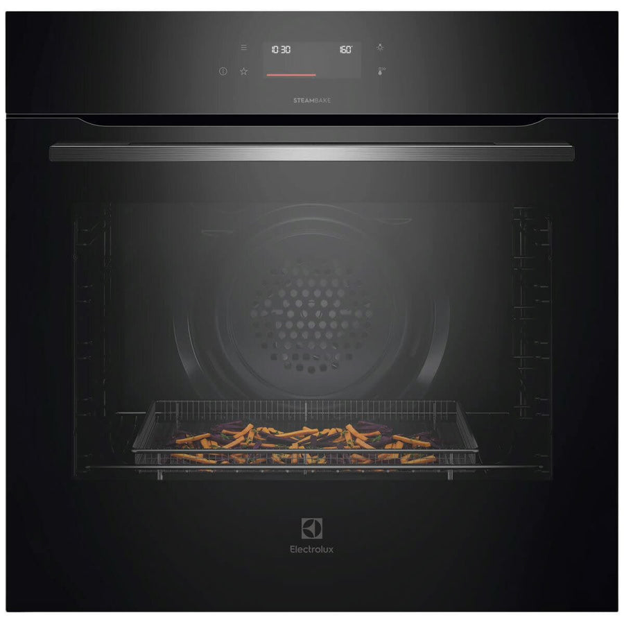 Factory second Electrolux 60cm 500 Series Pyrolytic Multifunction Oven with SteamBake & AirFryPlus – Dark Stainless Steel  Model: EVEP6615DF - Second Hand Appliances Geebung