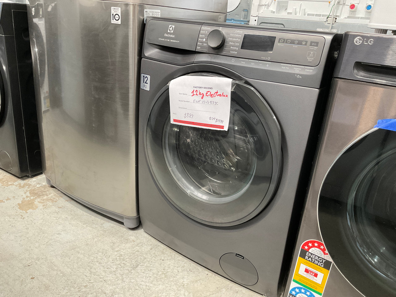 Buy Factory second Electrolux 700 Series 12kg Front Load Washing Machine Dark Onyx – EWF1243R7SC(NAT) |  | [product_variant] | Second Hand Appliances Geebung Brisbane