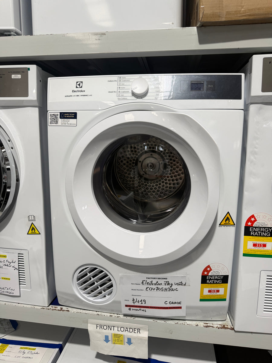 Factory second Electrolux EDV705H3WC 7kg vented tumble dryer(NAT) - Second Hand Appliances Geebung