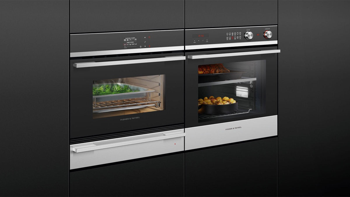 Factory second FISHER & PAYKEL 45CM COMPACT BUILT-IN COMBI-STEAM OVEN OS60NDB1 - Second Hand Appliances Geebung
