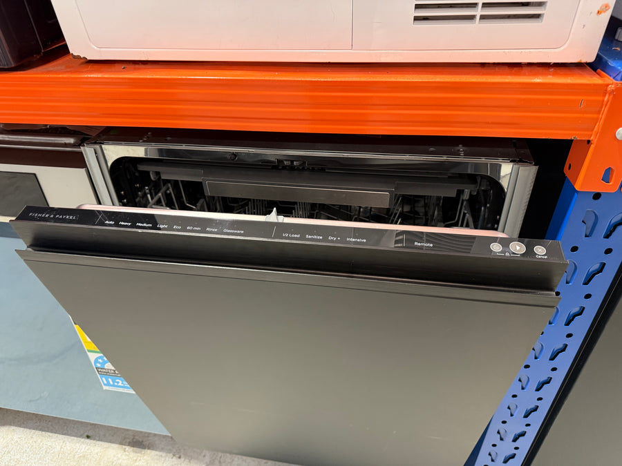 Factory second FISHER PAYKEL SERIES 7 TALL BUILT UNDER DISHWASHER WITH SANITISE BLACK DW60UZT4B2 - Second Hand Appliances Geebung