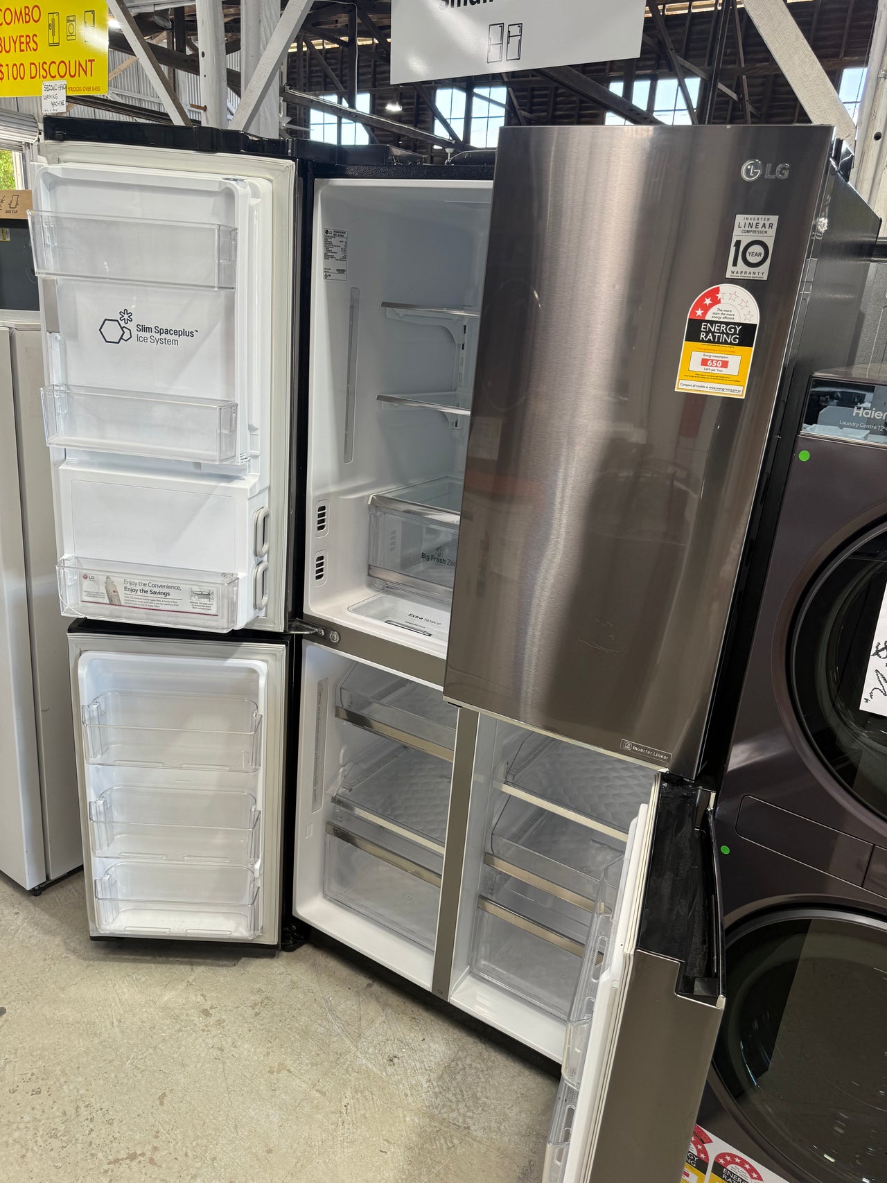 Factory second Factory second LG 708 L French Door Refrigerator – Matte Black Stainless Steel, Door-in-Door® GF-D708BSL - Second Hand Appliances Geebung