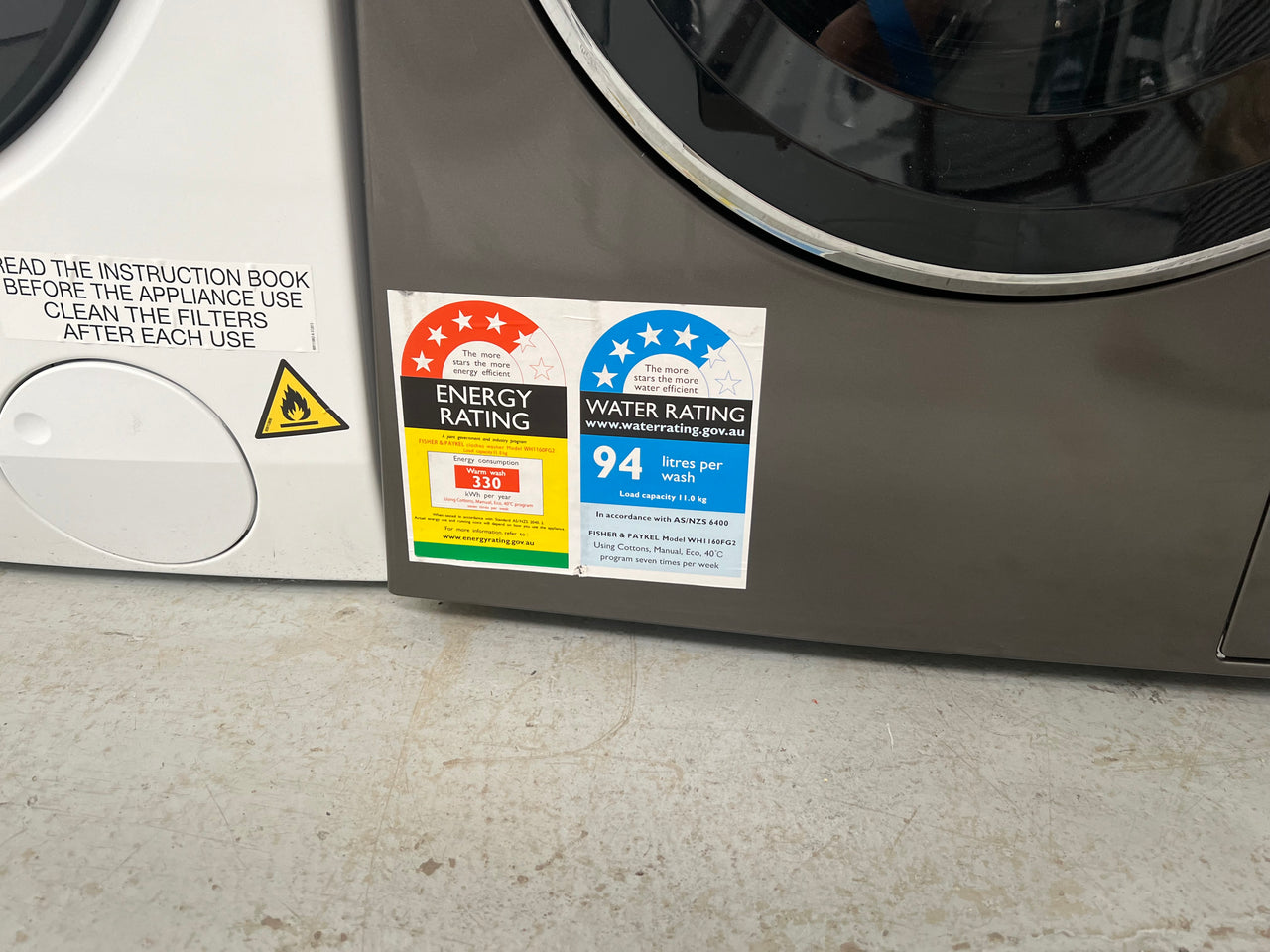 Factory second Fisher & Paykel 11kg Front Load Washing Machine with ActiveIntelligence and Steam Care - Second Hand Appliances Geebung