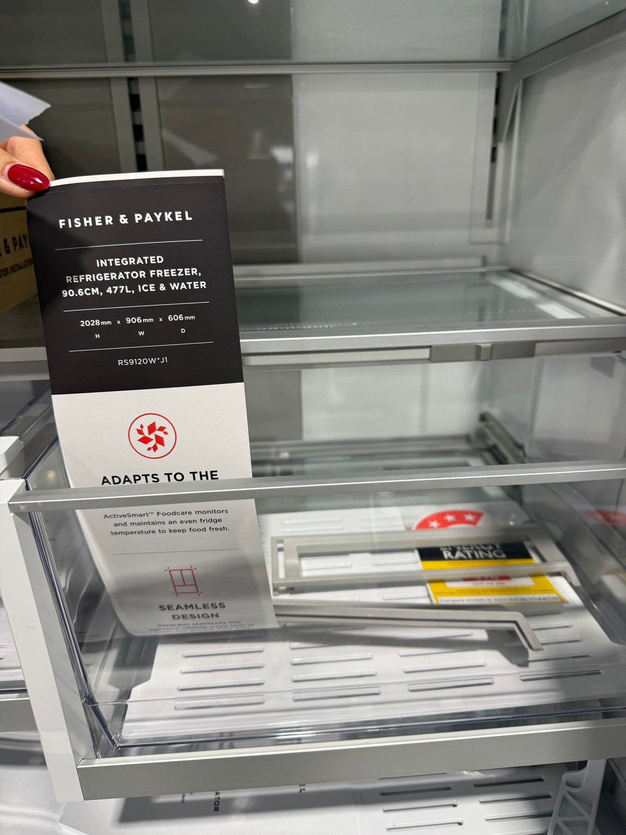 Factory second Fisher & Paykel 477L ActiveSmart Integrated Bottom Mount Fridge RS9120WRJ1 - Second Hand Appliances Geebung