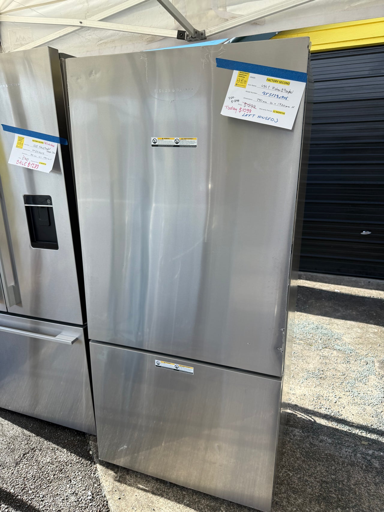 Factory second Fisher & Paykel 494L Bottom Mount Refrigerator  Model: RF522BLPX6 - Second Hand Appliances Geebung