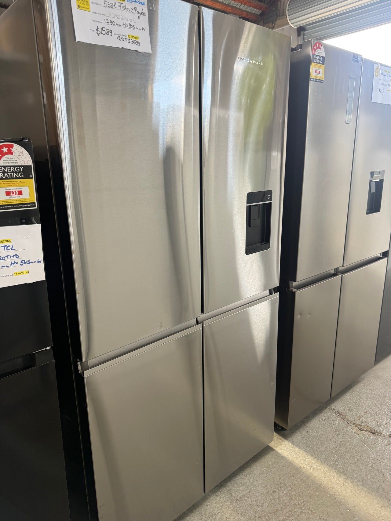 Factory second Fisher & Paykel 538L Quad Door Refrigerator – RF605QNUVX1 - Second Hand Appliances Geebung