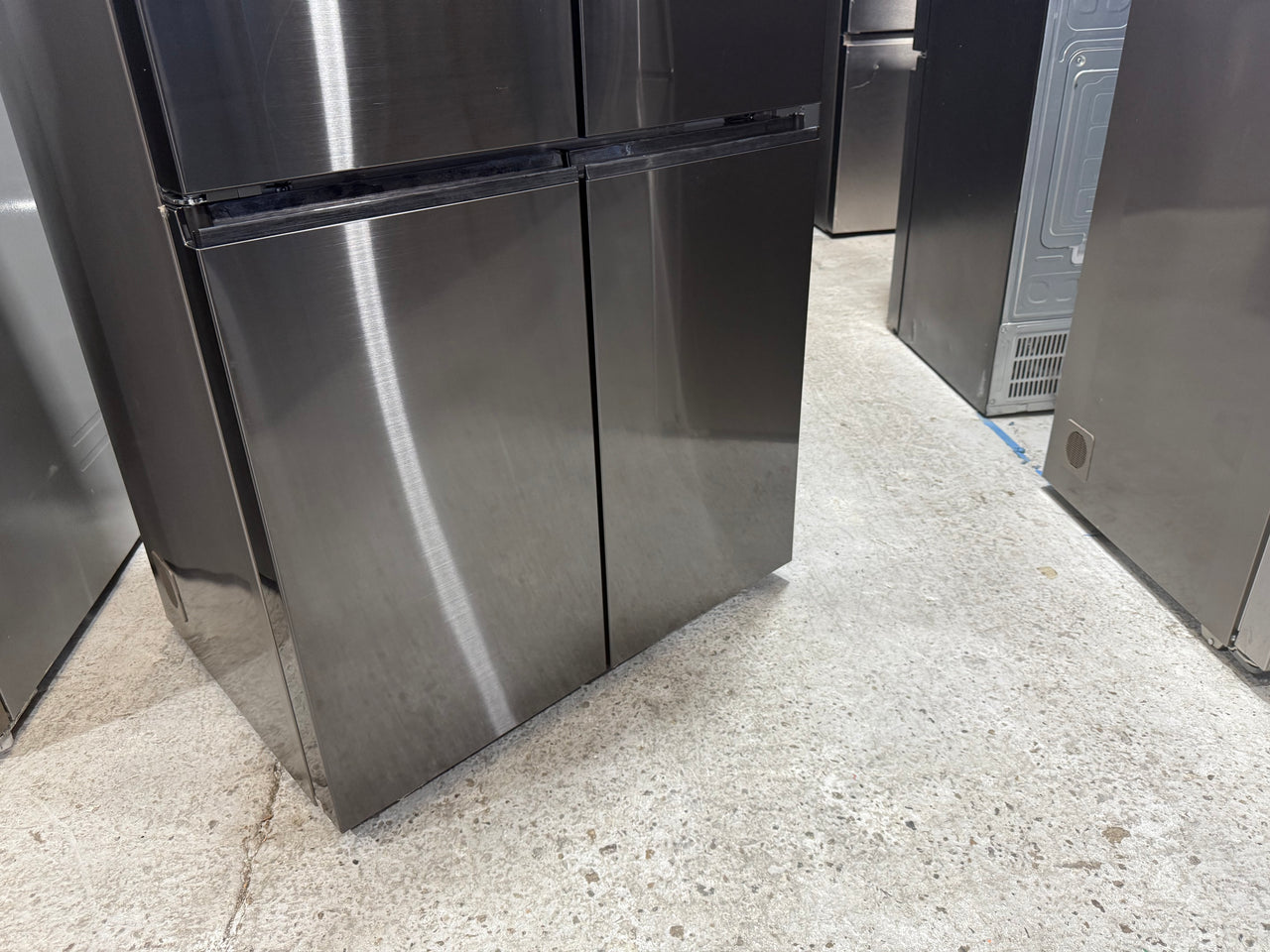 Factory second Fisher &amp; Paykel 538L Quad Door Refrigerator with Ice and Water Black Stainless Steel  Model: RF605QNUVB1 - Second Hand Appliances Geebung