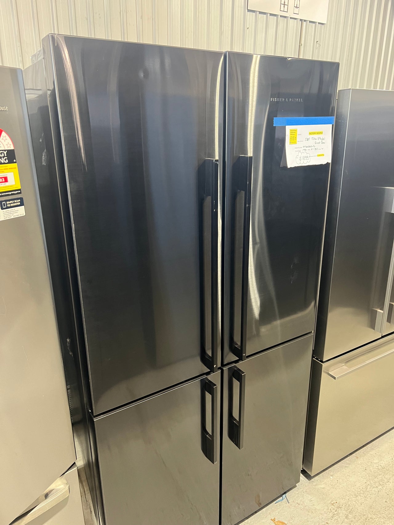 Factory second Fisher & Paykel 538l French Door Fridge  Model: RF605QDVB1 - Second Hand Appliances Geebung