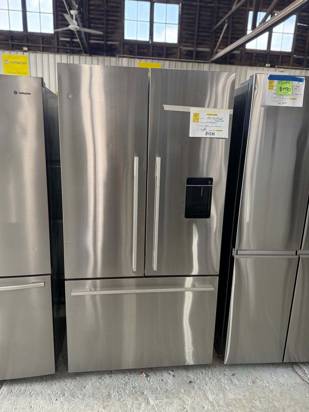 Factory second Fisher & Paykel 569L ActiveSmart French Door Fridge Ice and Water Model: RF610ADUX5 - Second Hand Appliances Geebung