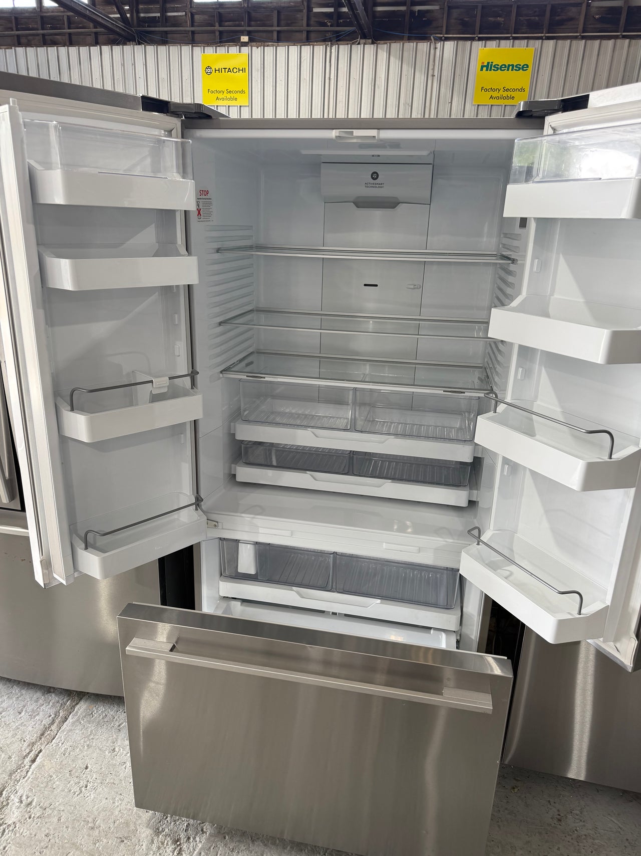 Factory second Fisher & Paykel 569L ActiveSmart French Door Fridge Ice and Water Model: RF610ADUX5 - Second Hand Appliances Geebung