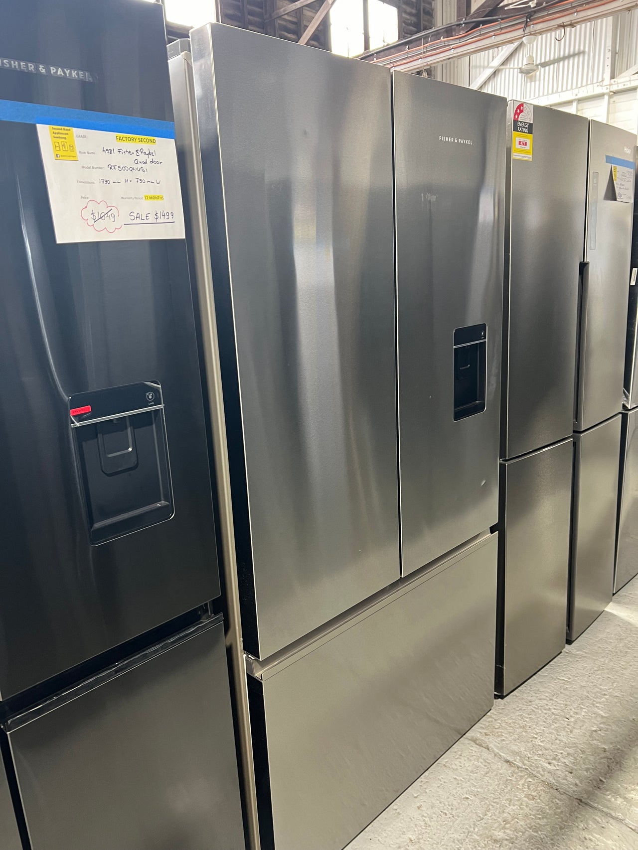 Factory second Fisher & Paykel 569L Freestanding French Door Fridge Model: RF610ANUX5 - Second Hand Appliances Geebung