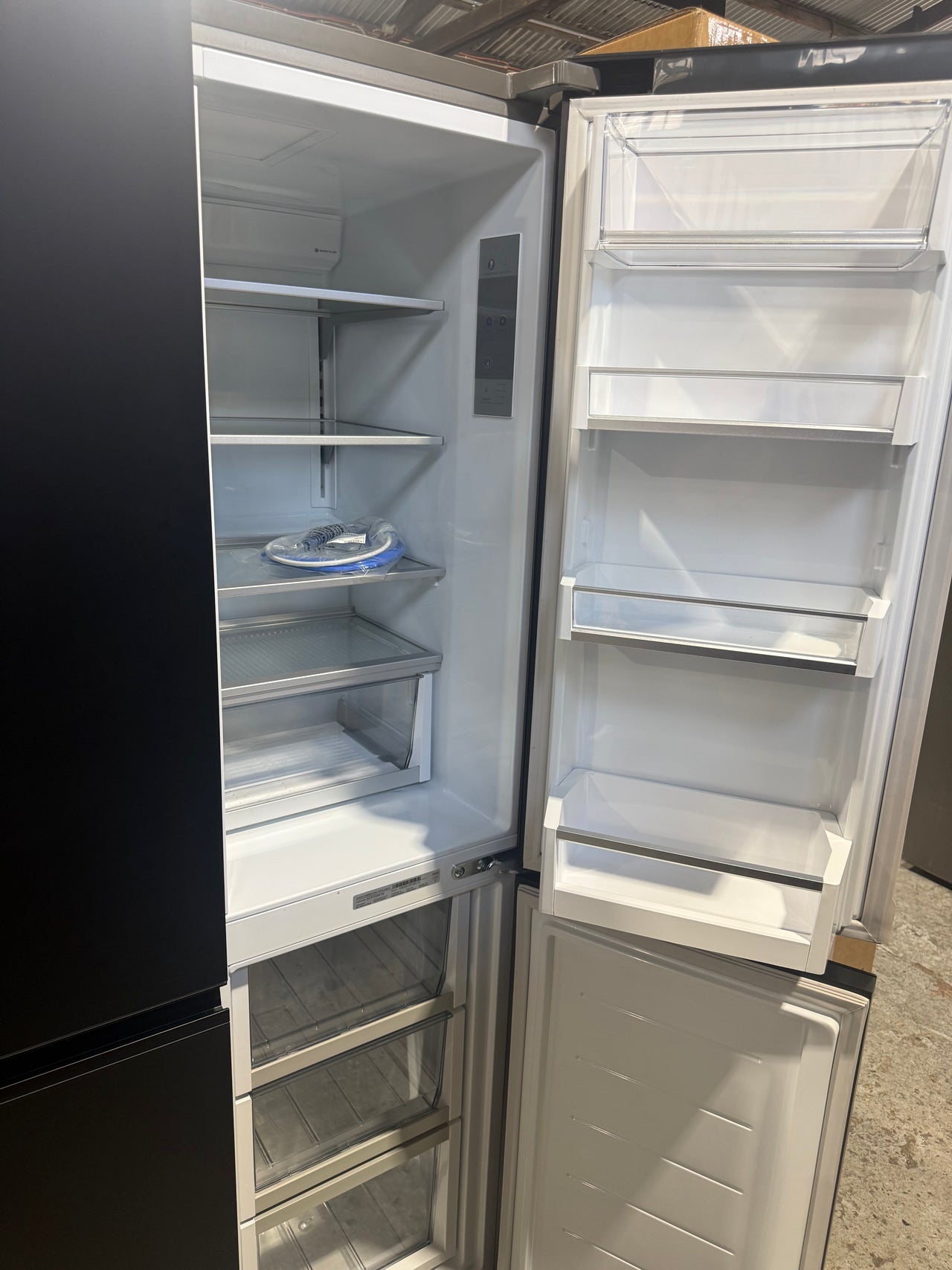 Factory second Fisher & Paykel 605L Quad Door Fridge – Black Glass - Second Hand Appliances Geebung