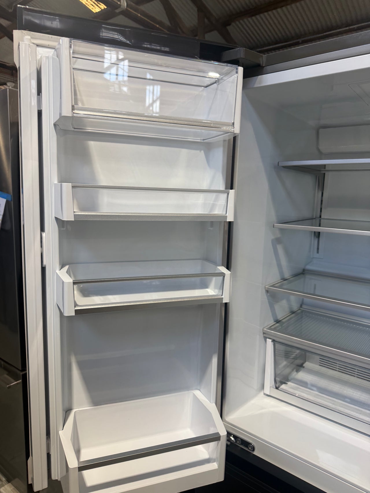 Factory second Fisher & Paykel 605L Quad Door Fridge – Black Glass - Second Hand Appliances Geebung