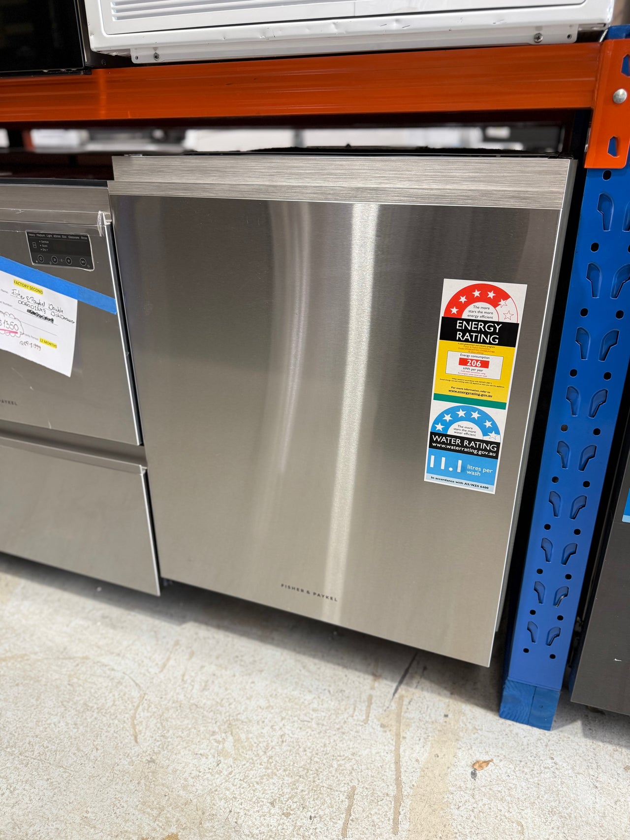 Factory second Fisher & Paykel 60cm Built-Under Dishwasher – DW60UNT4X2 - Second Hand Appliances Geebung