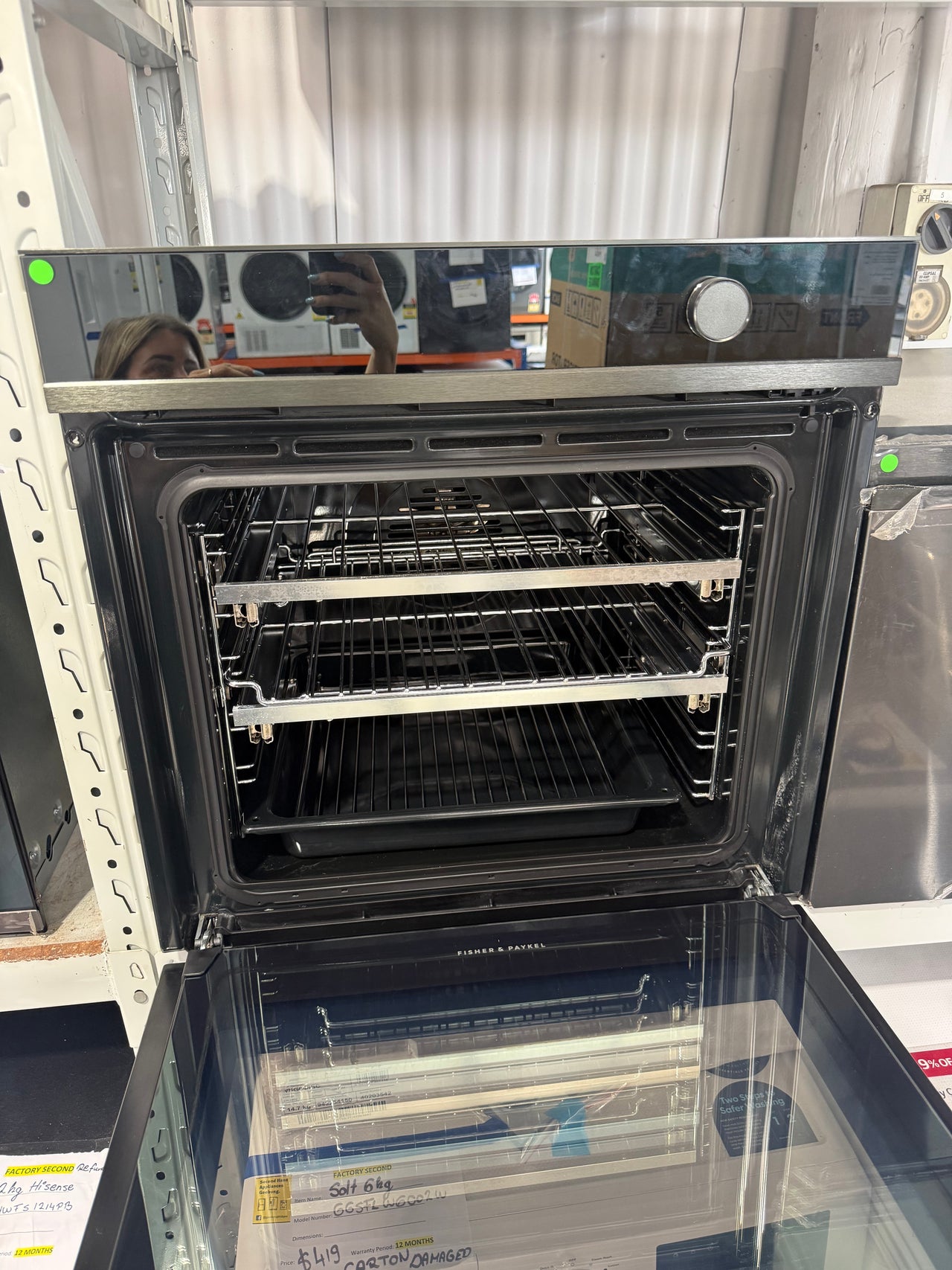 Factory second Fisher &amp; Paykel 60cm Series 11 Combi-Steam Built-In Oven – Black Glass (OS60SDTDB1) - Second Hand Appliances Geebung