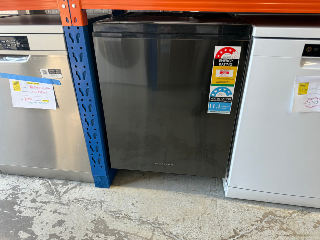 Factory second Fisher & Paykel 60cm Series 9 Tall Built-Under Dishwasher – Black Stainless Steel  DW60UNT4B2 - Second Hand Appliances Geebung