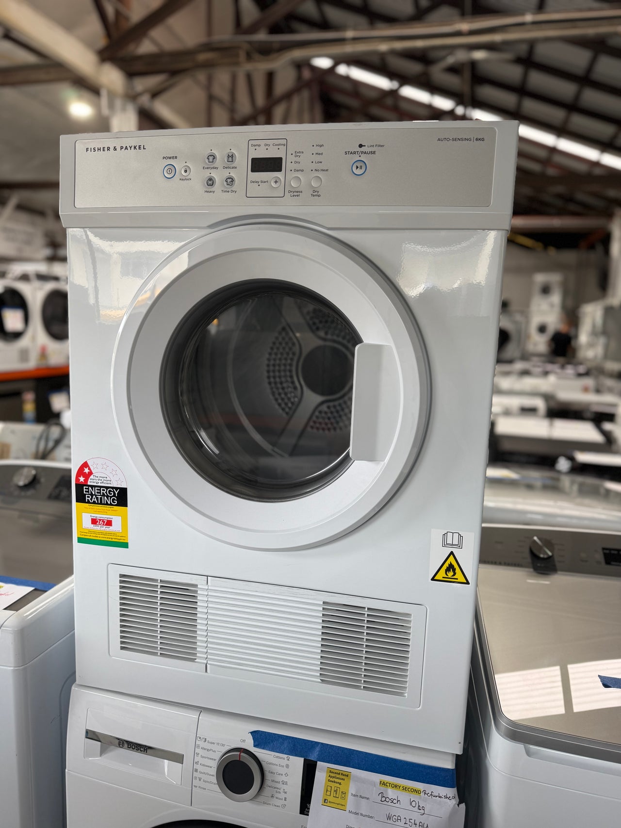 Factory second Fisher &Paykel 6kg Vented Dryer  Model: DE6060M2 - Second Hand Appliances Geebung
