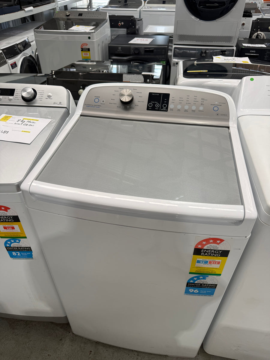 Factory second Fisher & Paykel 8.5kg Series 7 Top Load Washing Machine – White  WA8560P1 - Second Hand Appliances Geebung
