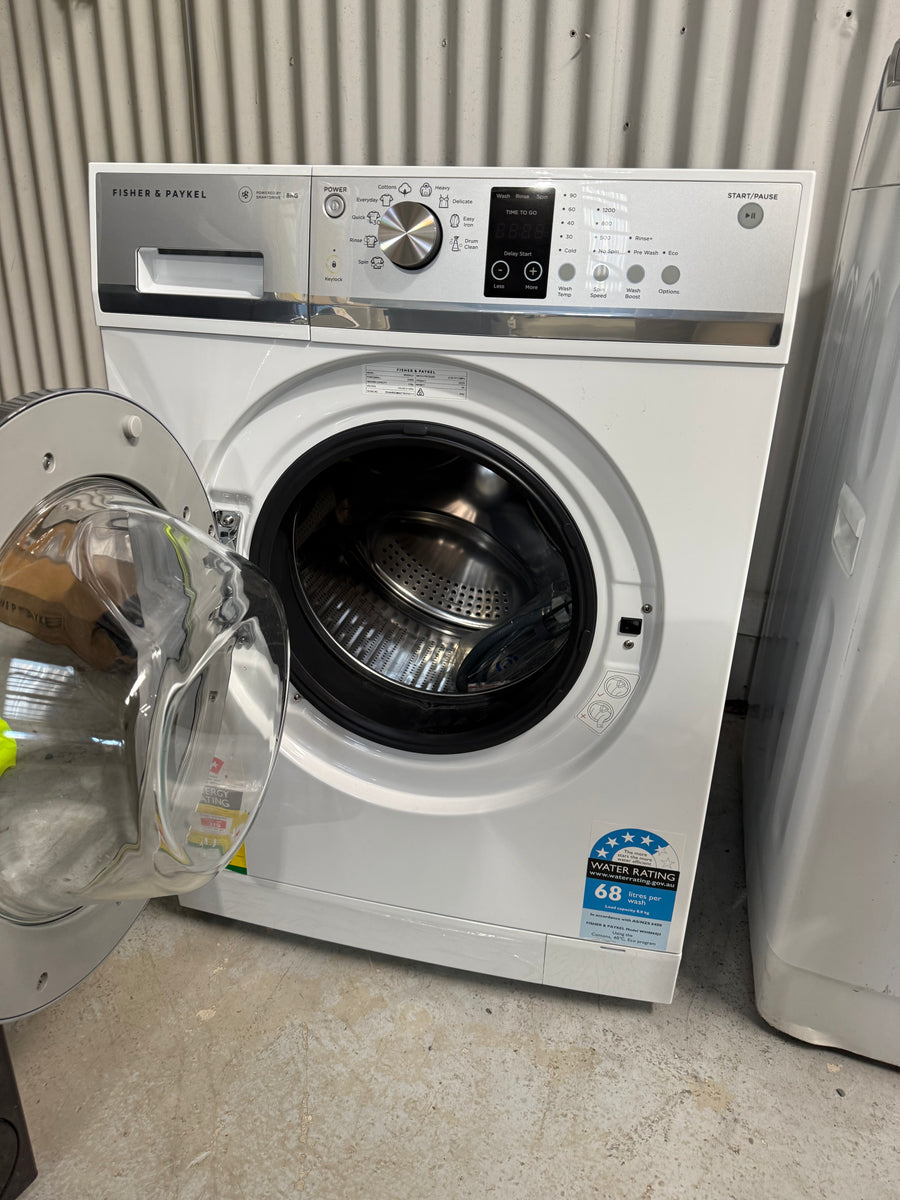 Factory second Fisher & Paykel 8kg Front Loader Washing Machine Model: WH8060J3 - Second Hand Appliances Geebung