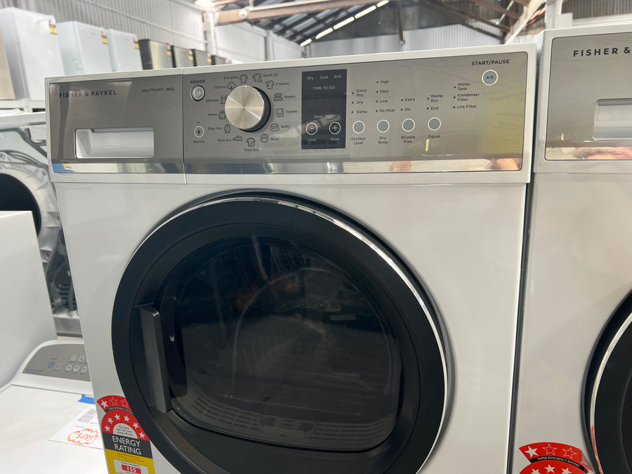 Factory second Fisher&Paykel 8kg Heat Pump Dryer Model: DH8060P3 - Second Hand Appliances Geebung