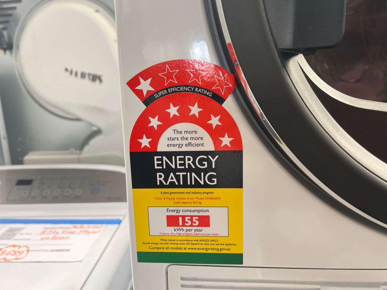 Factory second Fisher&Paykel 8kg Heat Pump Dryer Model: DH8060P3 - Second Hand Appliances Geebung
