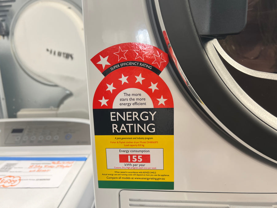 Factory second Fisher&Paykel 8kg Heat Pump Dryer Model: DH8060P3 - Second Hand Appliances Geebung
