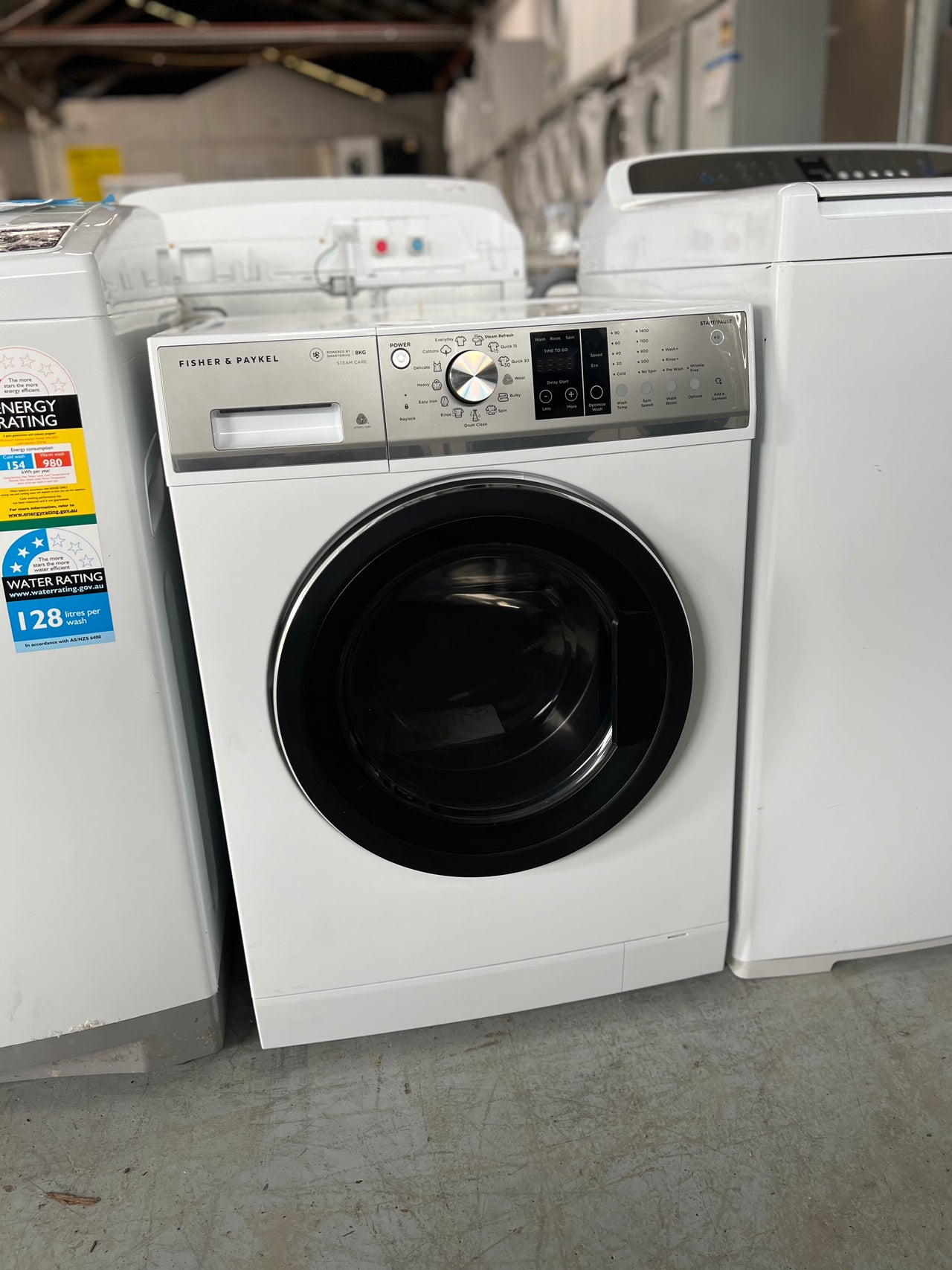 Factory second Fisher &amp; Paykel 8kg Series 5 Front Load Washing Machine with Steam Refresh Model: WH8060P3 - Second Hand Appliances Geebung