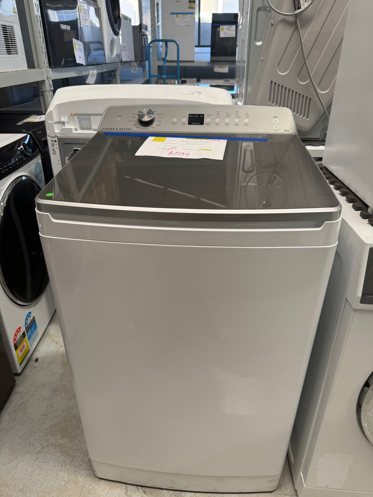 Factory second Fisher & Paykel 8kg Top Load Washer WL8058G1 - Second Hand Appliances Geebung