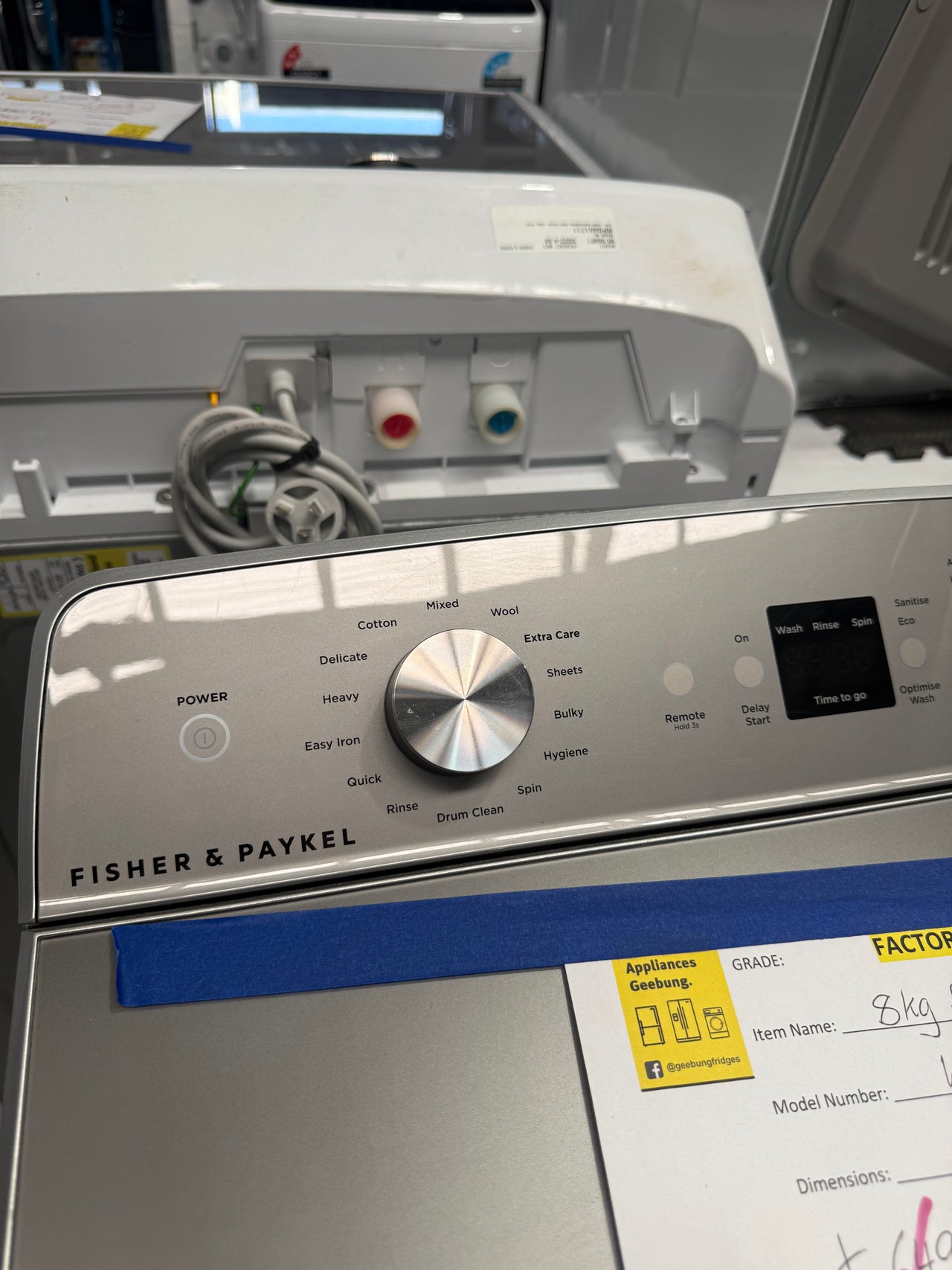 Factory second Fisher & Paykel 8kg Top Load Washer WL8058G1 - Second Hand Appliances Geebung