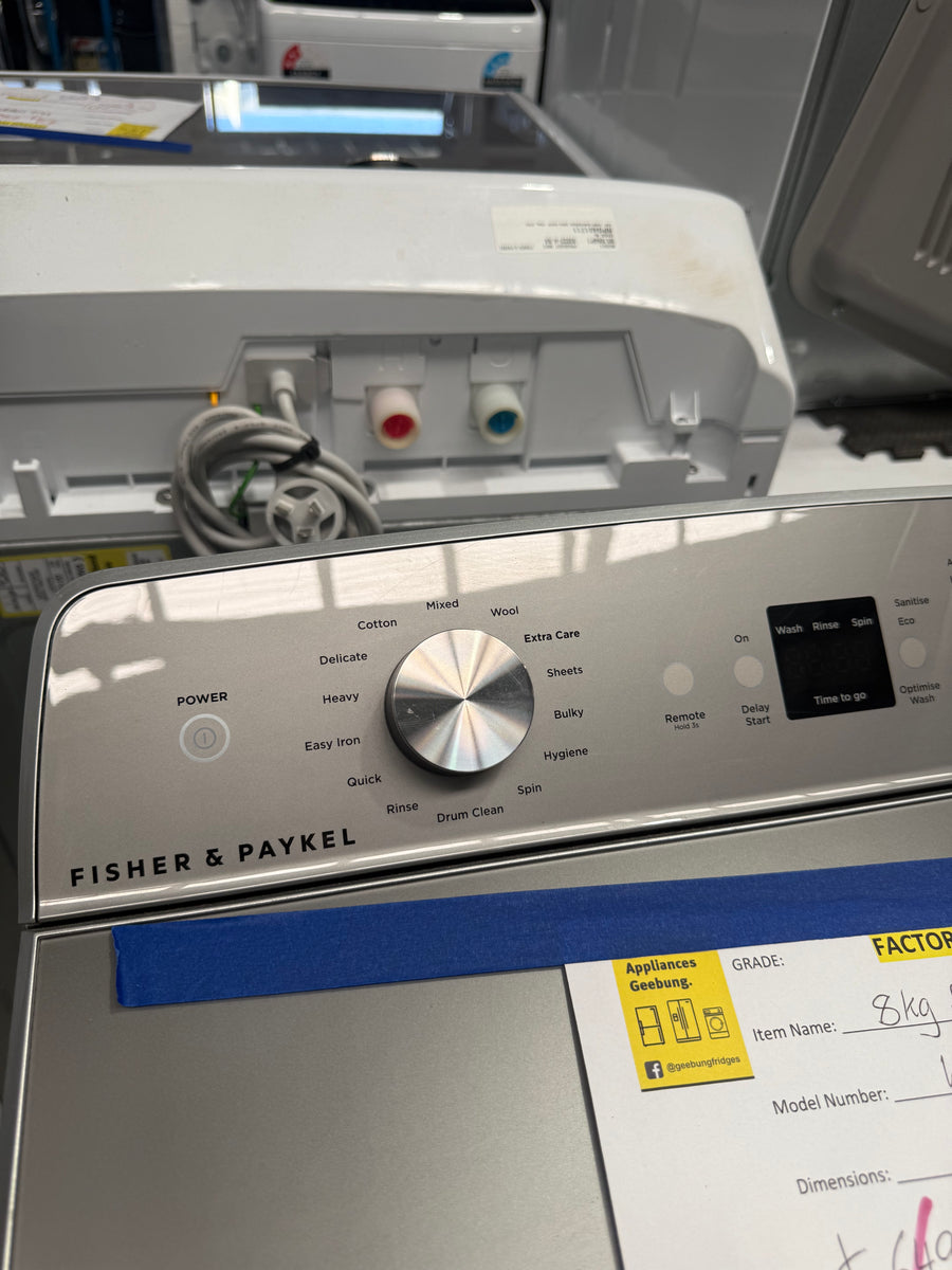 Factory second Fisher & Paykel 8kg Top Load Washer WL8058G1 - Second Hand Appliances Geebung