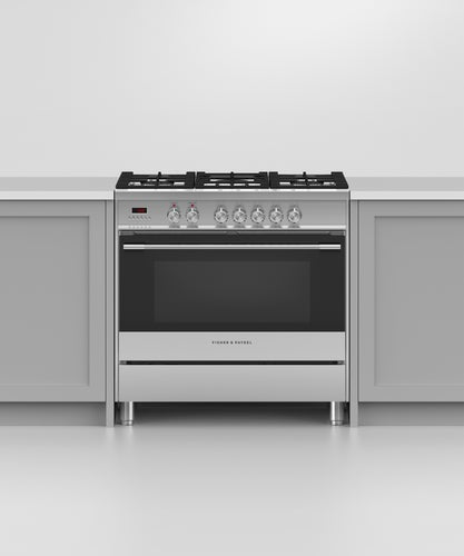 Factory second Fisher & Paykel 90cm Dual Fuel Freestanding Cooker – OR90SCG1X1 - Second Hand Appliances Geebung