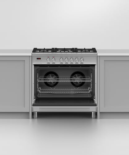 Factory second Fisher & Paykel 90cm Dual Fuel Freestanding Cooker – OR90SCG1X1 - Second Hand Appliances Geebung