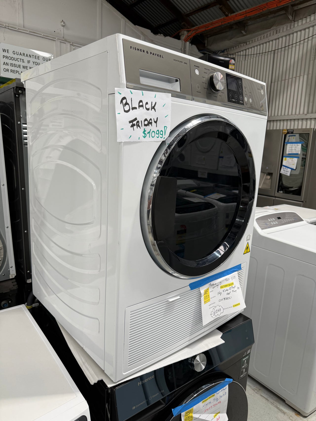 Factory second Fisher & Paykel 9kg Heat Pump Condensing Dryer Model: DH9060C1 - Second Hand Appliances Geebung