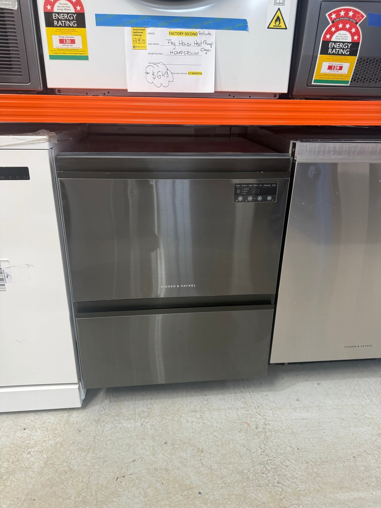 Buy Factory second Fisher & Paykel Built-Under Double DishDrawer™ Dishwasher – Black Stainless Steel  Model: DD60D2NB9 |  | [product_variant] | Second Hand Appliances Geebung Brisbane