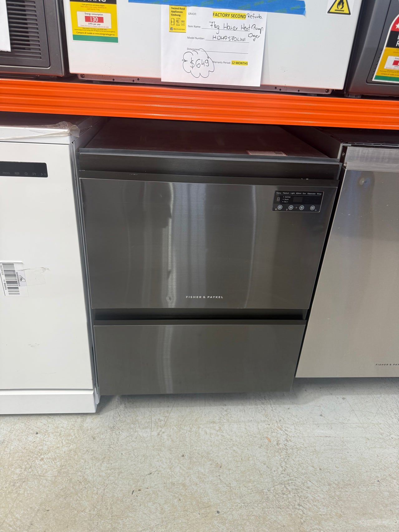 Buy Factory second Fisher & Paykel Built-Under Double DishDrawer™ Dishwasher – Black Stainless Steel  Model: DD60D2NB9 |  | [product_variant] | Second Hand Appliances Geebung Brisbane