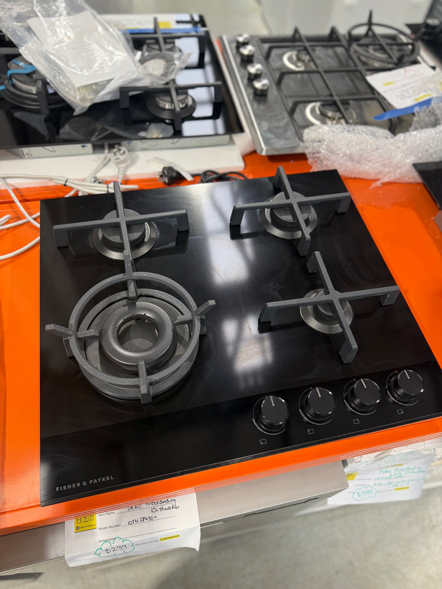 Factory second Fisher & Paykel CG604DNGGB4 – 60cm Series 9 Gas on Glass Cooktop (Natural Gas) - Second Hand Appliances Geebung