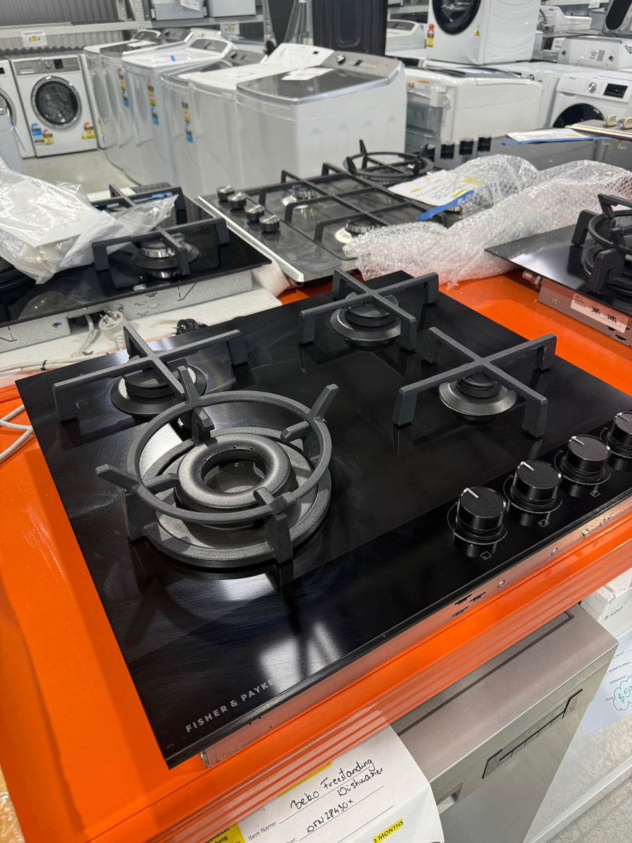 Factory second Fisher & Paykel CG604DNGGB4 – 60cm Series 9 Gas on Glass Cooktop (Natural Gas) - Second Hand Appliances Geebung