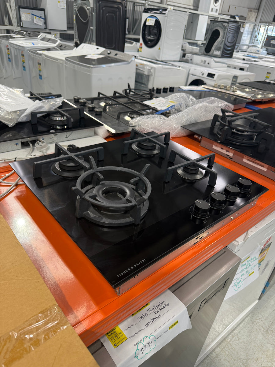 Factory second Fisher & Paykel CG604DNGGB4 – 60cm Series 9 Gas on Glass Cooktop (Natural Gas) - Second Hand Appliances Geebung
