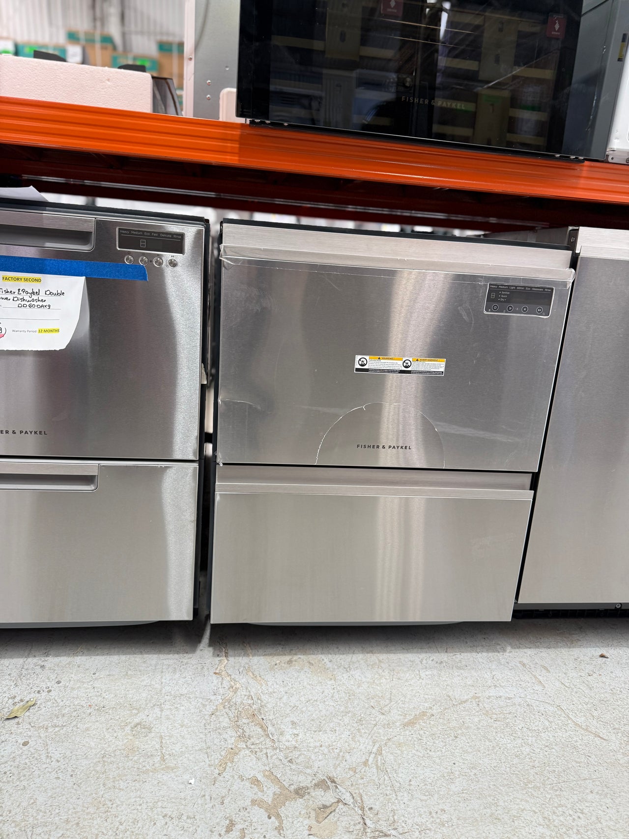 Factory second Fisher & Paykel DD60D2NX9 Contemporary Double DishDrawer™ Dishwasher - Second Hand Appliances Geebung