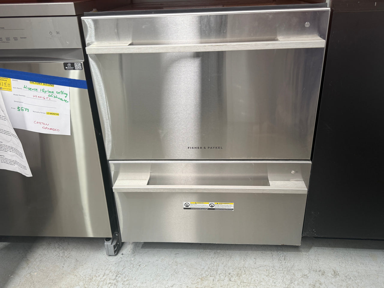 Factory second Fisher&Paykel DD60DDFX9 Double DishDrawer™ Dishwasher – Stainless Steel - Second Hand Appliances Geebung