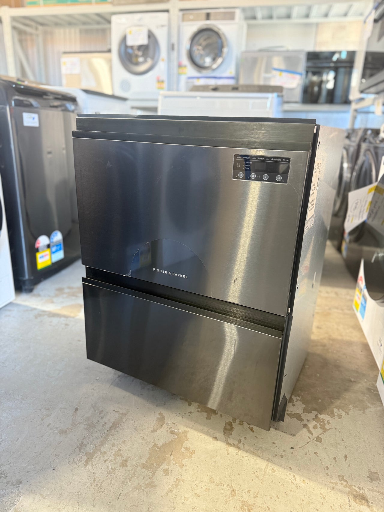 Buy Factory second Fisher & Paykel Double DishDrawer Dishwasher Black Stainless Steel Model: DD60D2NB9 |  | [product_variant] | Second Hand Appliances Geebung Brisbane