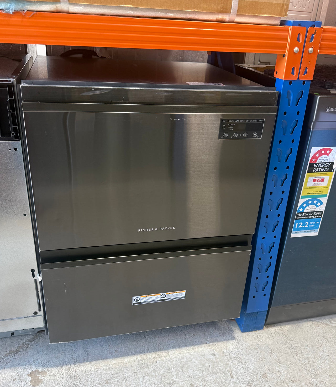 Factory second Fisher & Paykel Double DishDrawer Dishwasher Black Stainless Steel Model: DD60D2NB9 - Second Hand Appliances Geebung