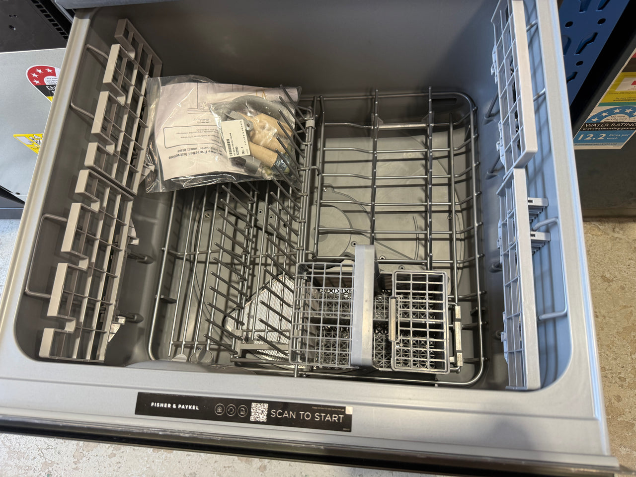 Factory second Fisher & Paykel Double DishDrawer Dishwasher Black Stainless Steel Model: DD60D2NB9 - Second Hand Appliances Geebung