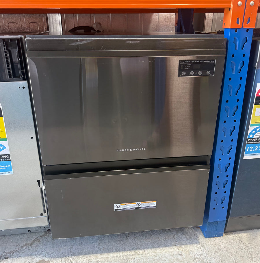 Factory second Fisher & Paykel Double DishDrawer Dishwasher Black Stainless Steel Model: DD60D2NB9 - Second Hand Appliances Geebung