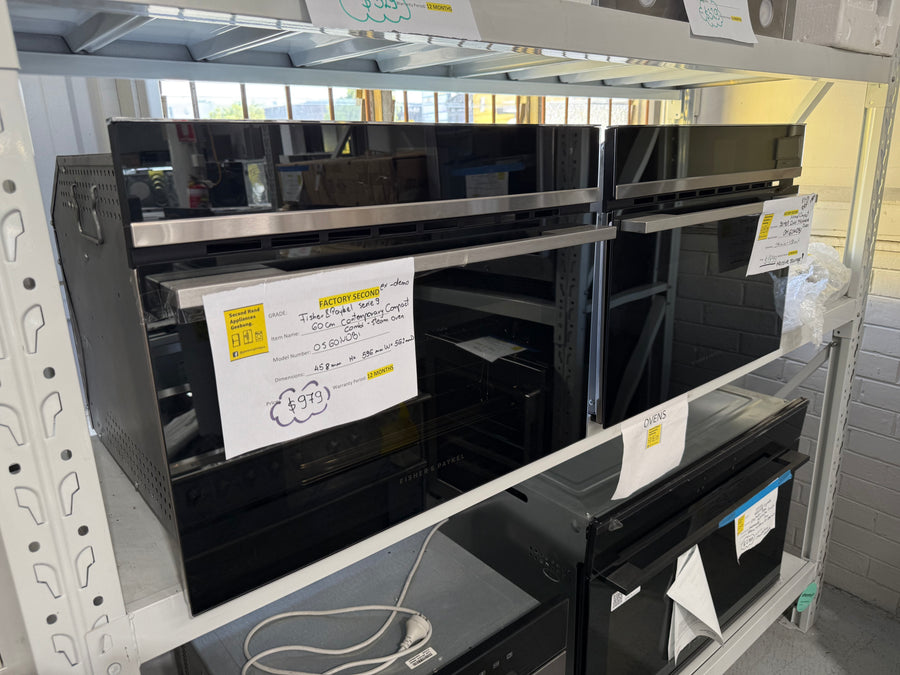 Factory second Fisher & Paykel OS60NDB1 is a 60cm Built-in Combination Steam Oven - Second Hand Appliances Geebung