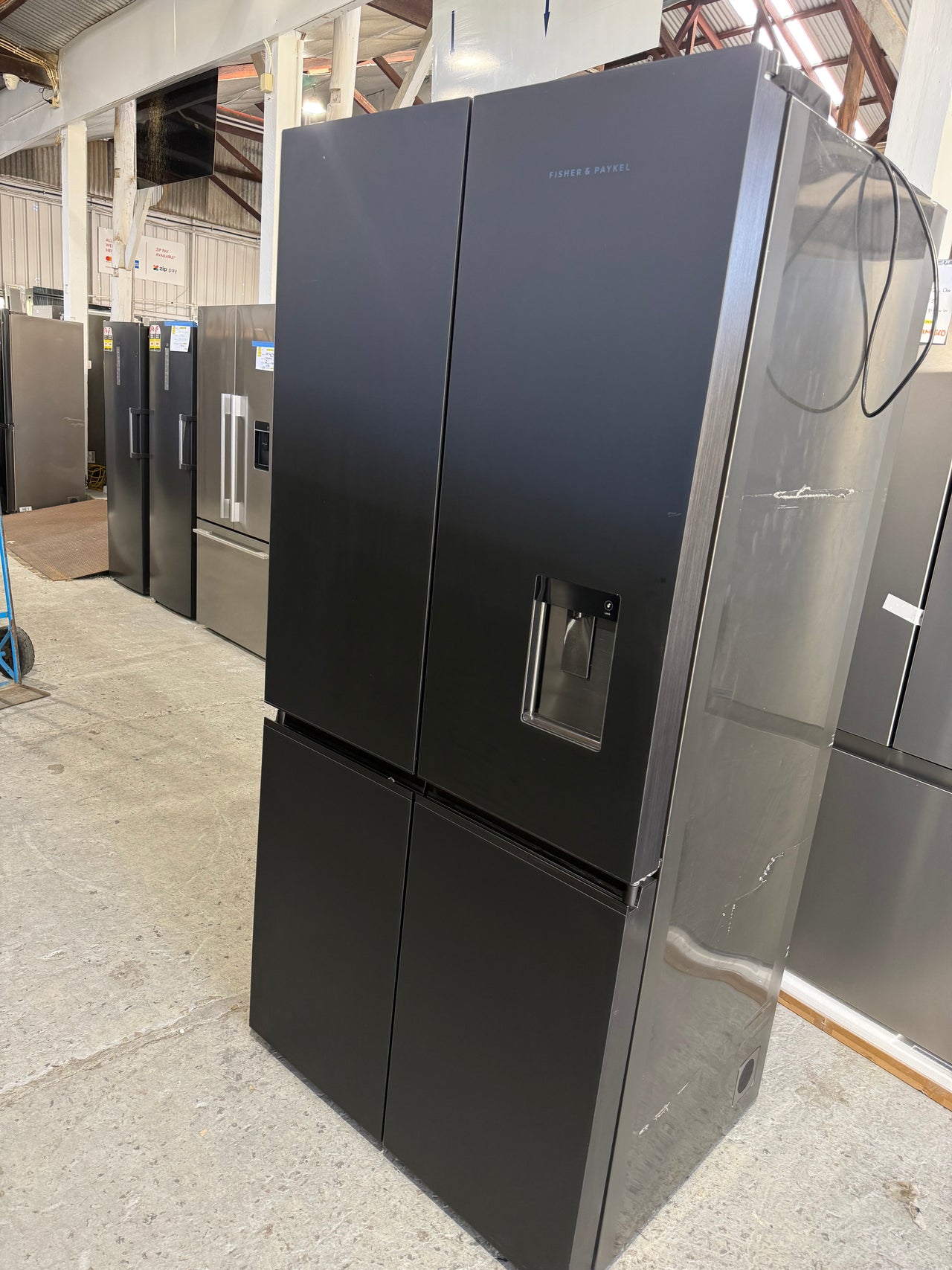 Factory second Fisher&Paykel RF730QZUVB1 690L Quad Door Fridge Freezer – Matte Black - Second Hand Appliances Geebung